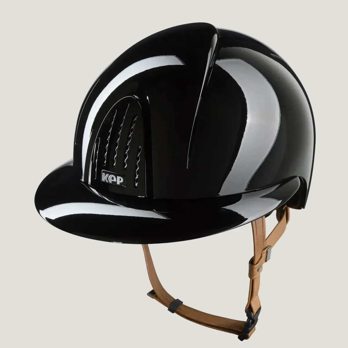 KEP Smart Nova Black Polish Beige Strap Wide Visor