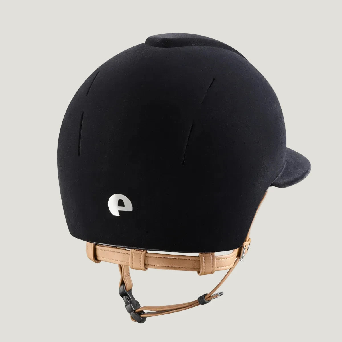 KEP Smart Nova Helmet Black Velvet Wide Visor Beige Chinstrap