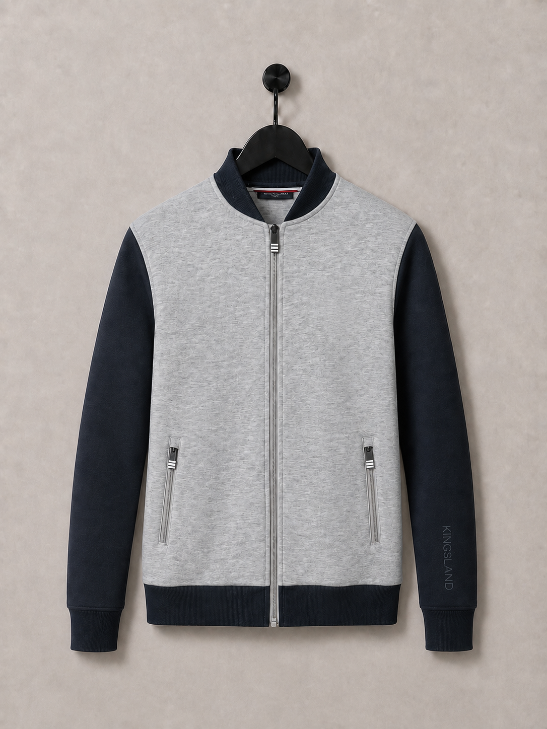 Kingsland Fleece Scuba Bomber Jacket Sweater Unisex Gray