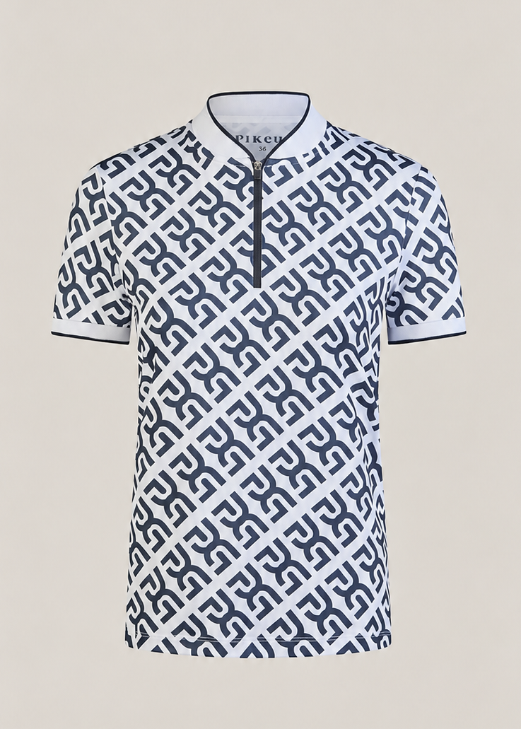 Pikeur Core Zip Polo Shirt Navy/White