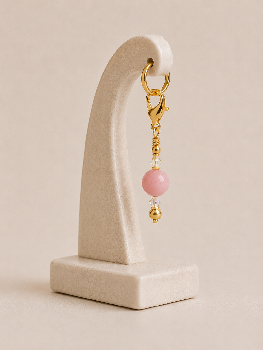 Westoria Pink Opal Bridle Charm - Calming and Good Luck