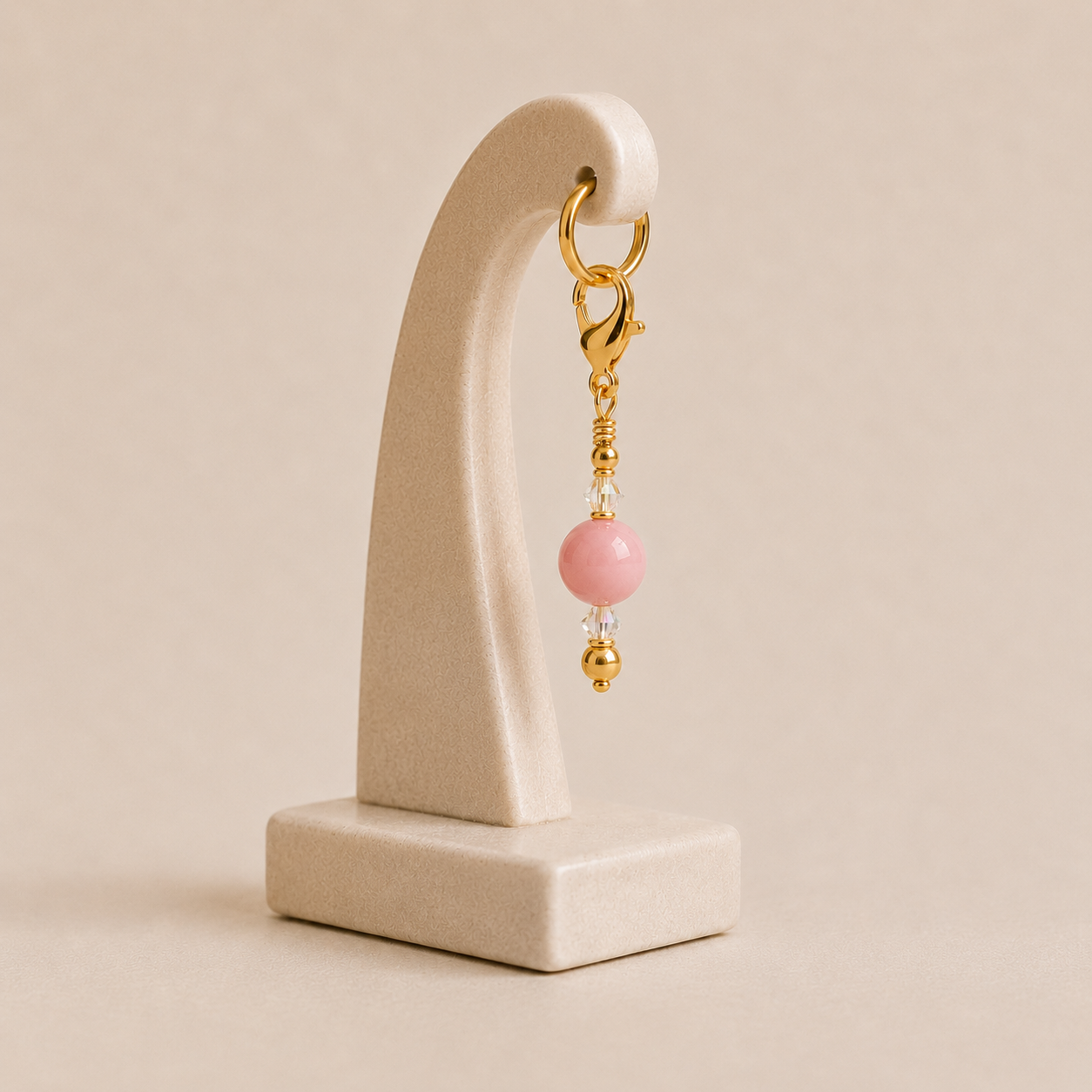 Westoria Pink Opal Bridle Charm - Calming and Good Luck