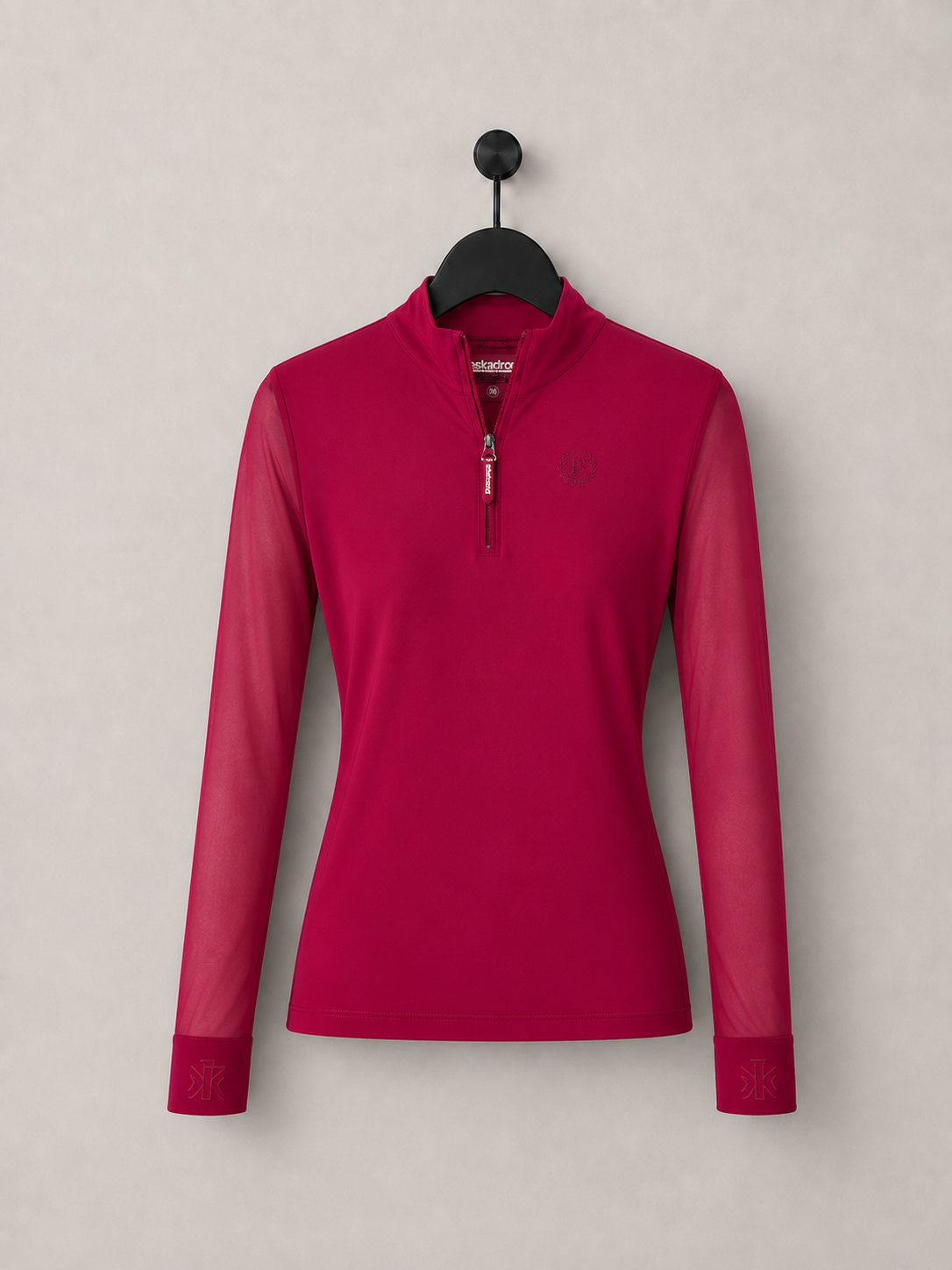 Eskadron Riding Shirt Longsleeve Half-Zip Mesh Berry Red
