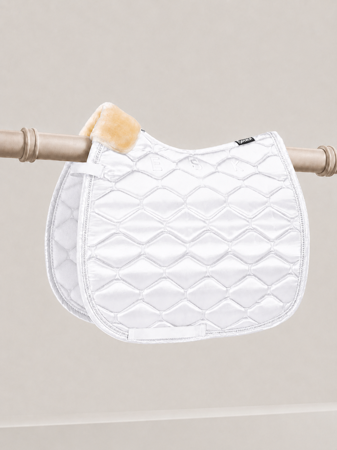 Eskadron Satin Crystal Dressage White Saddle Pad