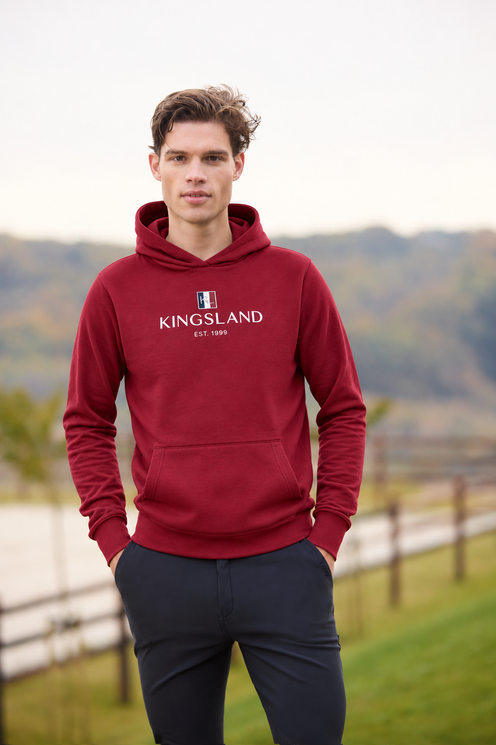 Kingsland Classic Unisex Hoodie Sweatshirt Burgundy
