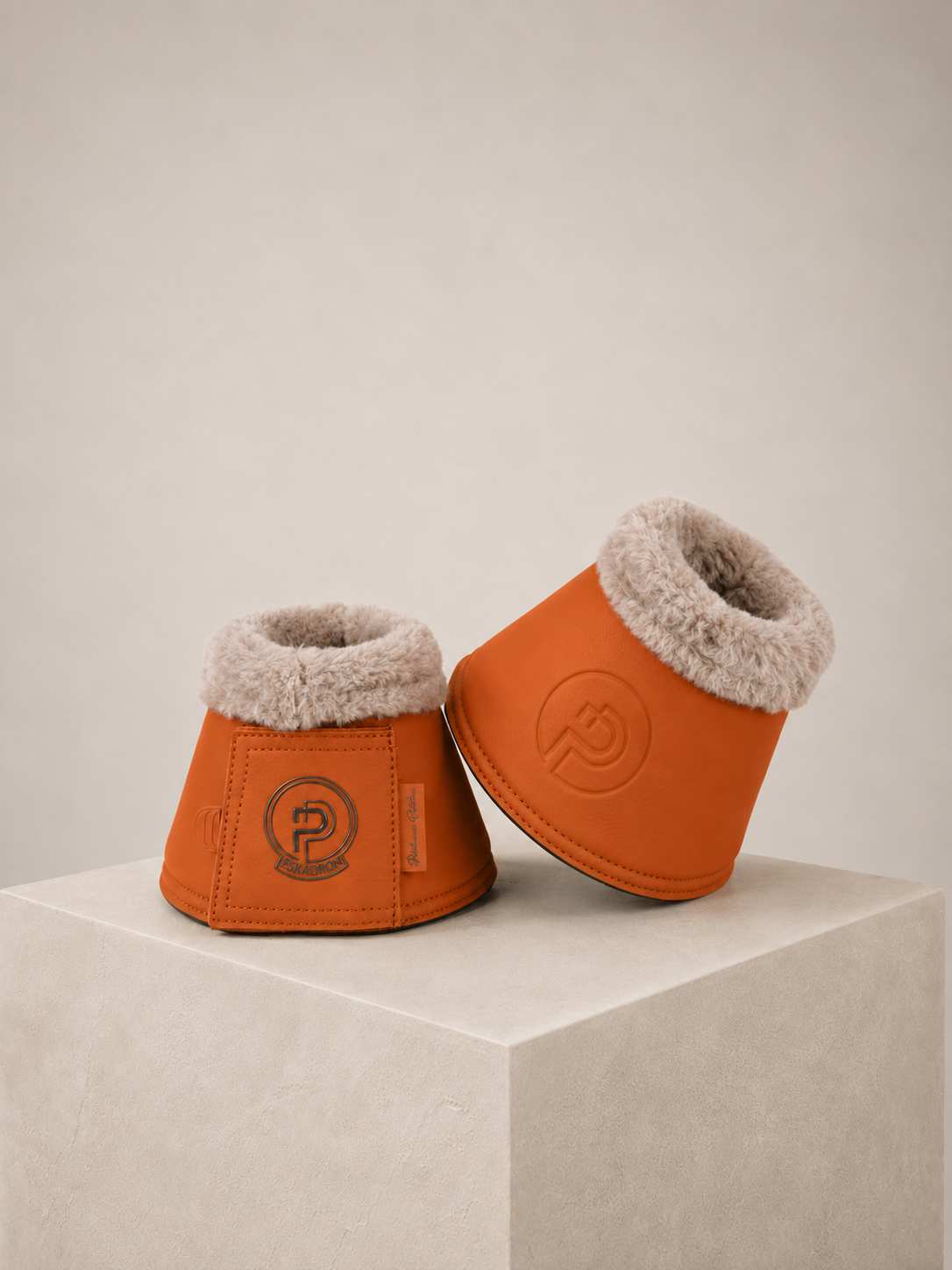 Eskadron Platinum Faux leather Fur Bell Boots Amber Orange
