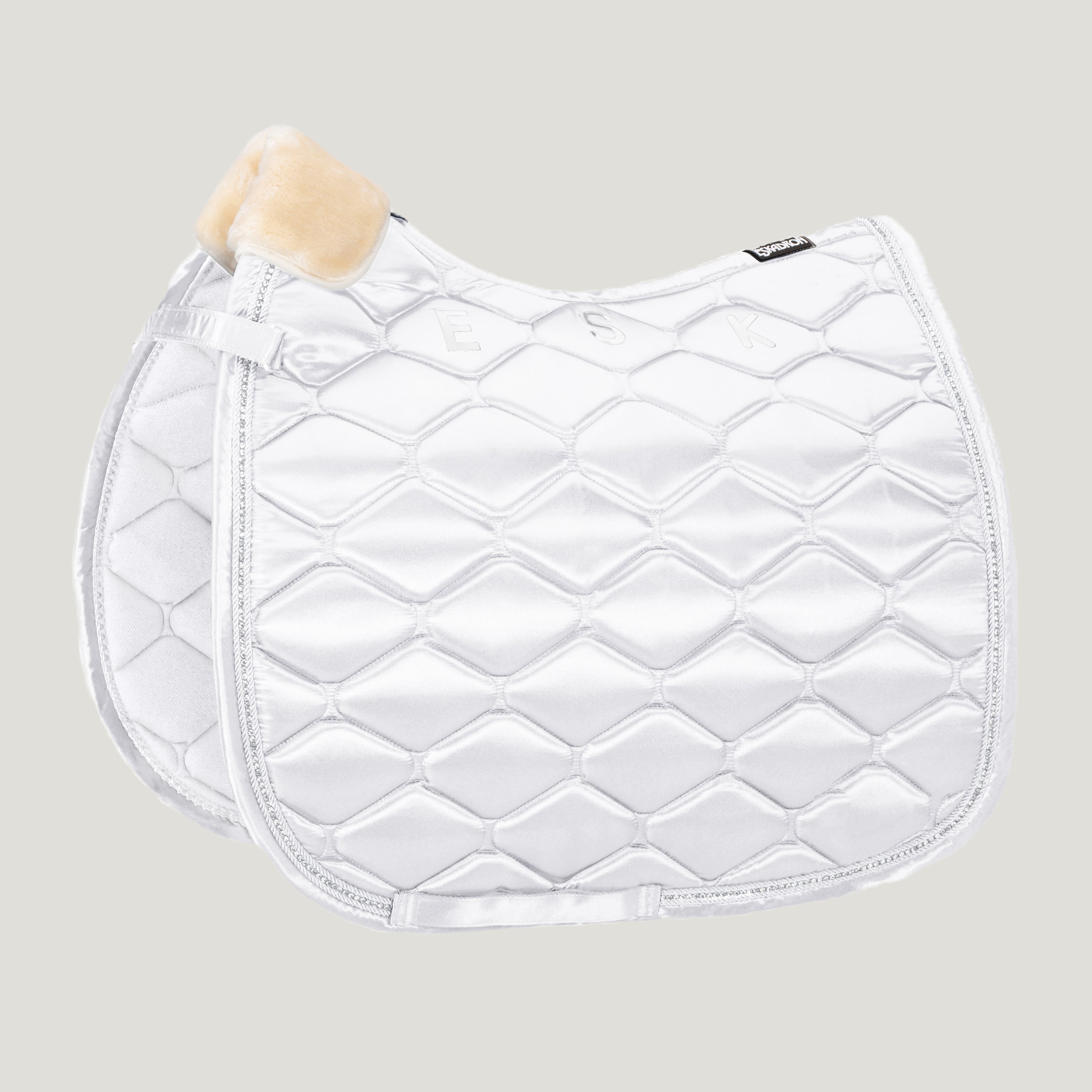 Eskadron Satin Crystal Dressage White Saddle Pad