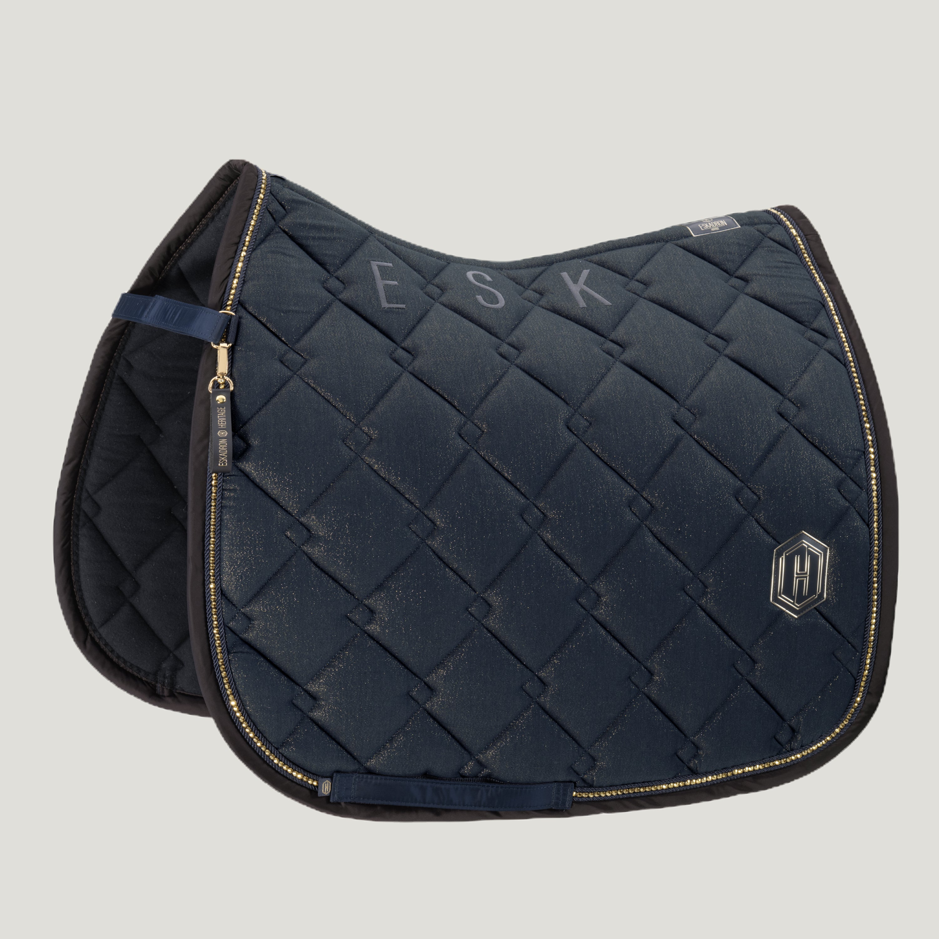 Eskadron Cotton Heritage Crystal Dressage Navy Saddle Pad