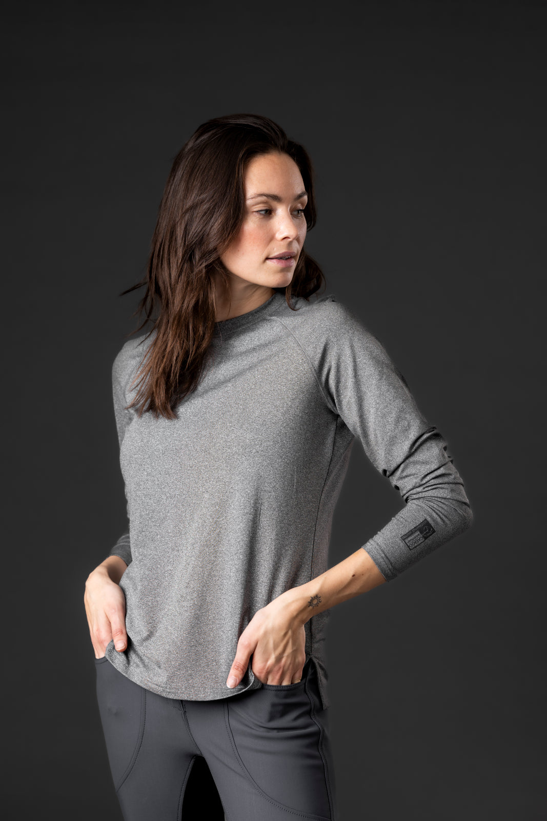 Catago Audrey Long Sleeve Riding Shirt Grey