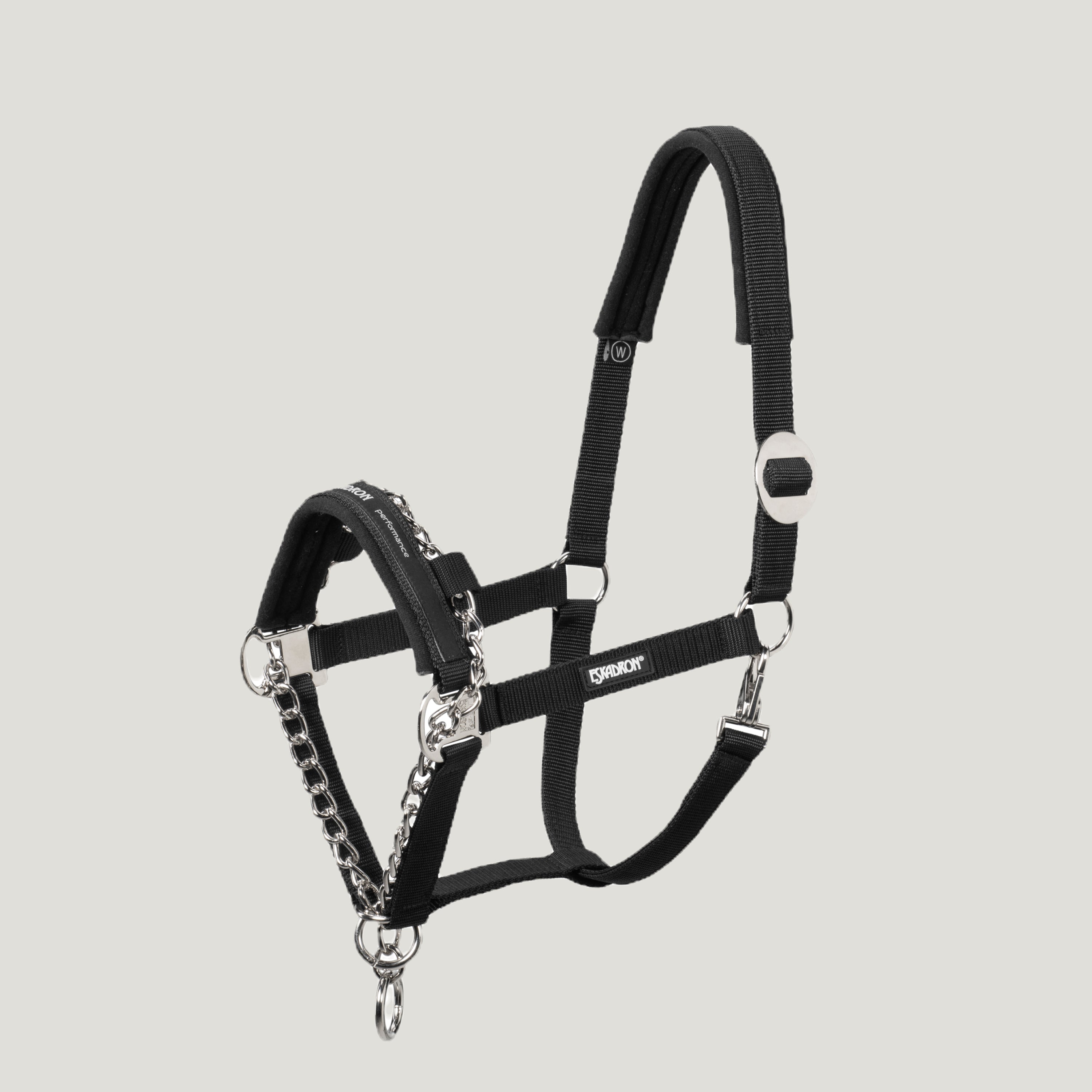 Eskadron Control Sliding Buckle Halter attached Chain Black