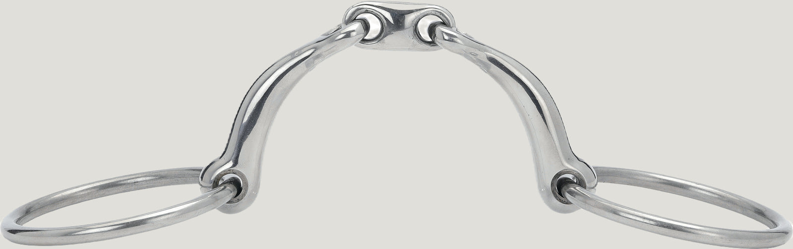 Curved Double Jointed Snaffle Bit 14 mm Stainless Steel