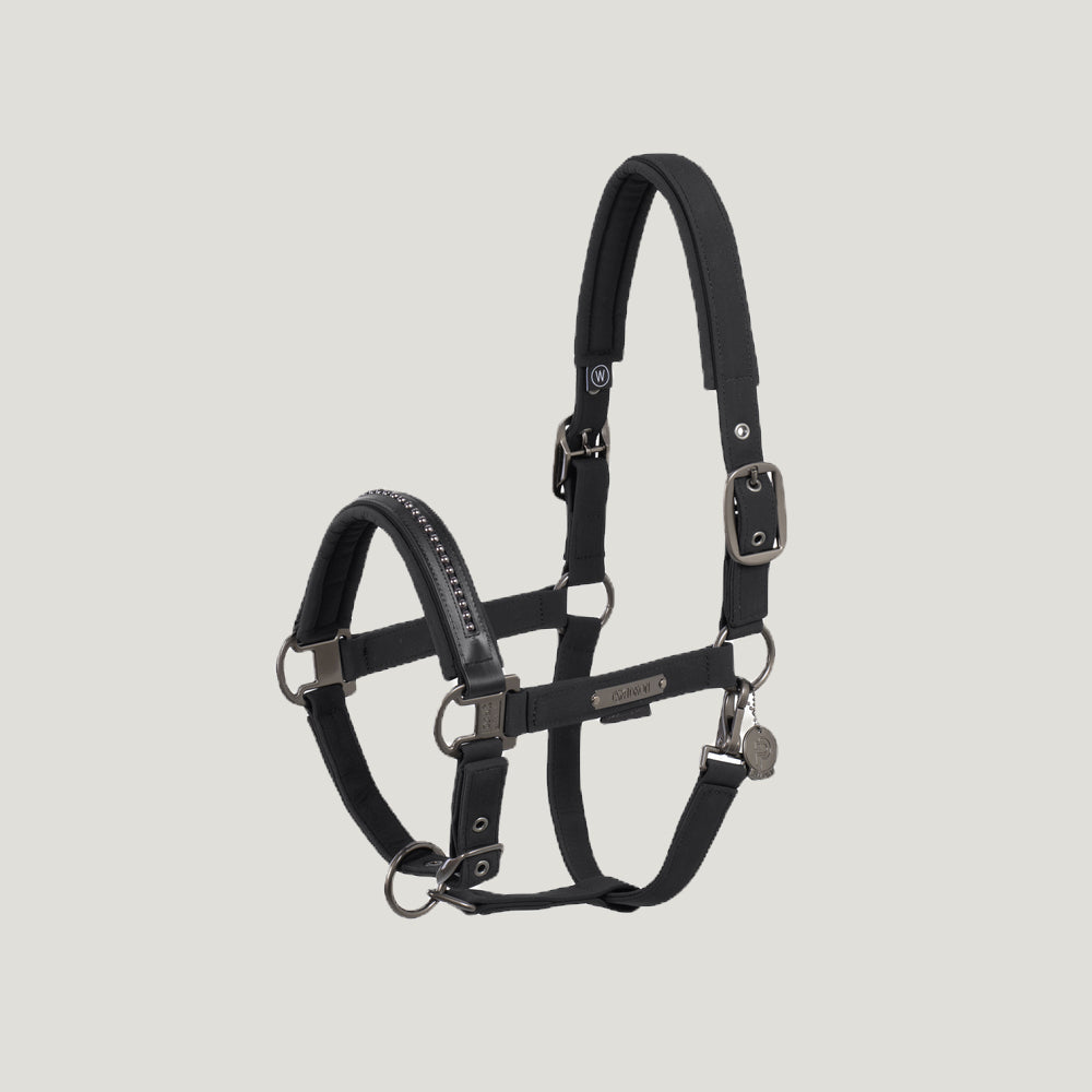Eskadron Padded Halter Platinum Softshell Pearls Black