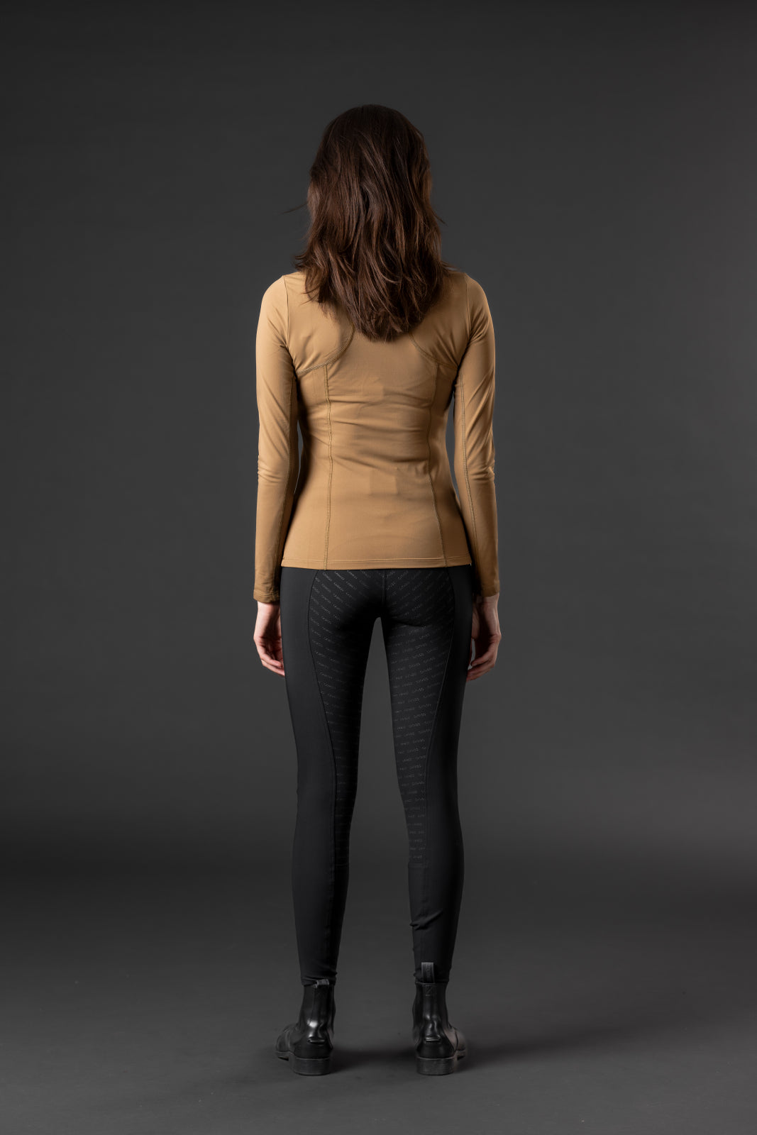 Catago Bree Half-Zip Long Sleeve Riding Shirt Light Brown