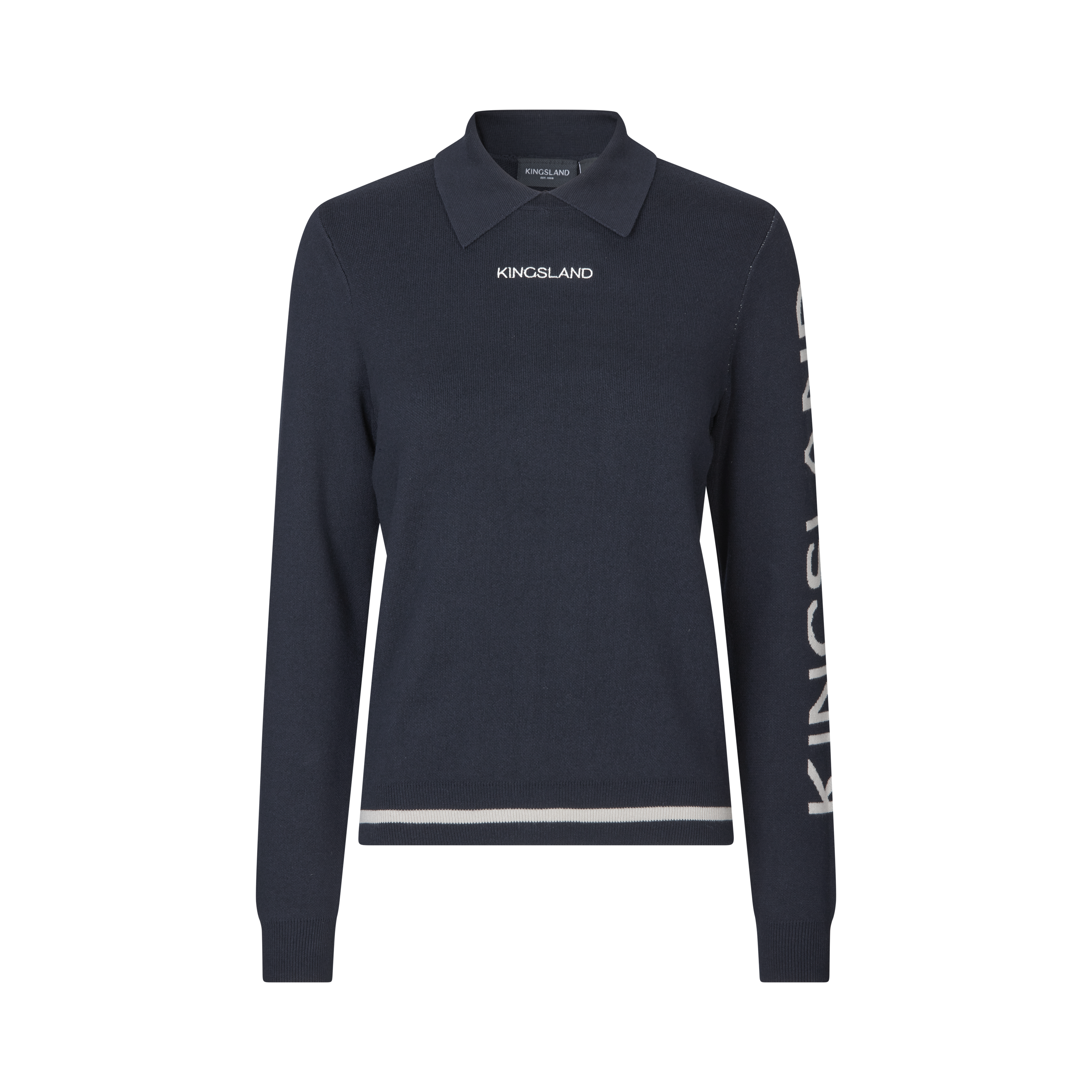 Kingsland Nalin Ladies Knitted Polo Longsleeve Shirt Navy
