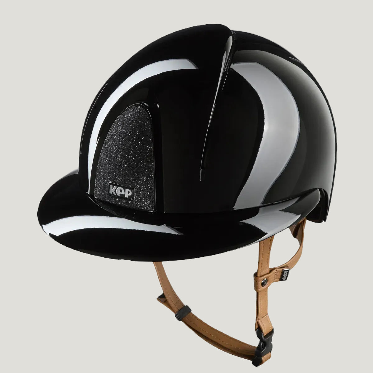KEP Smart Nova Black Polish Beige Strap Wide Visor