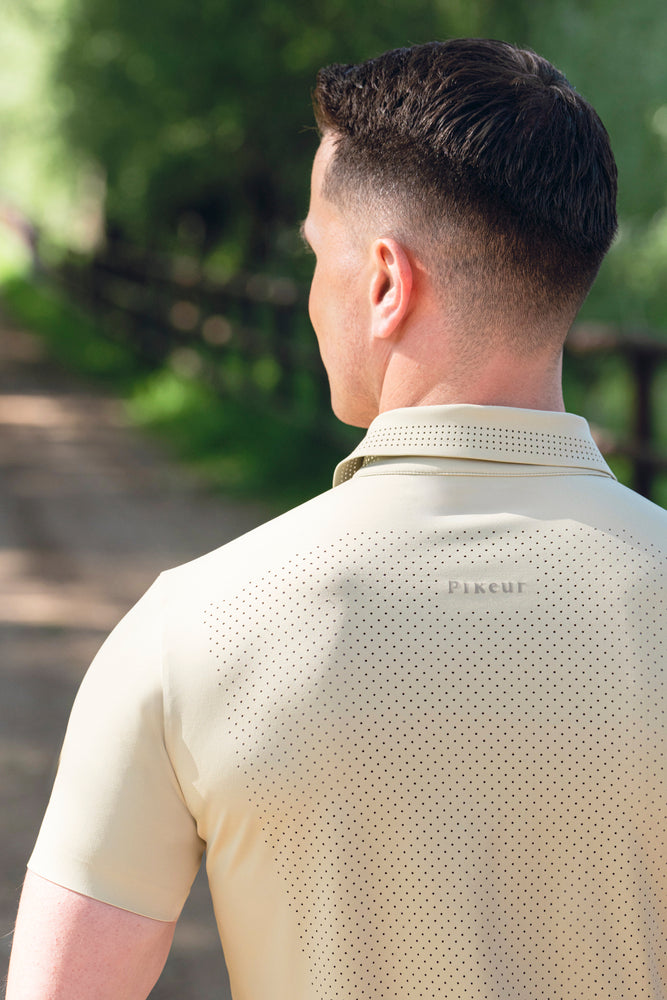 Pikeur Mens Function Lasercut Polo Training Shirt Frosted Sage