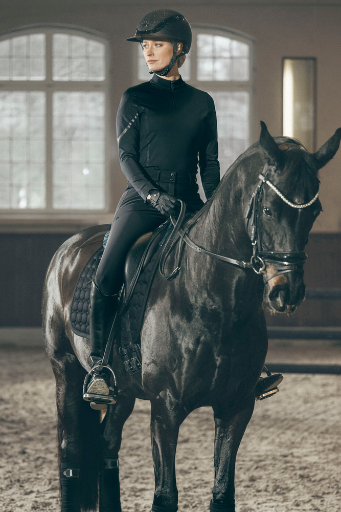 Pikeur Zone Zip Sport Function Training Shirt Black