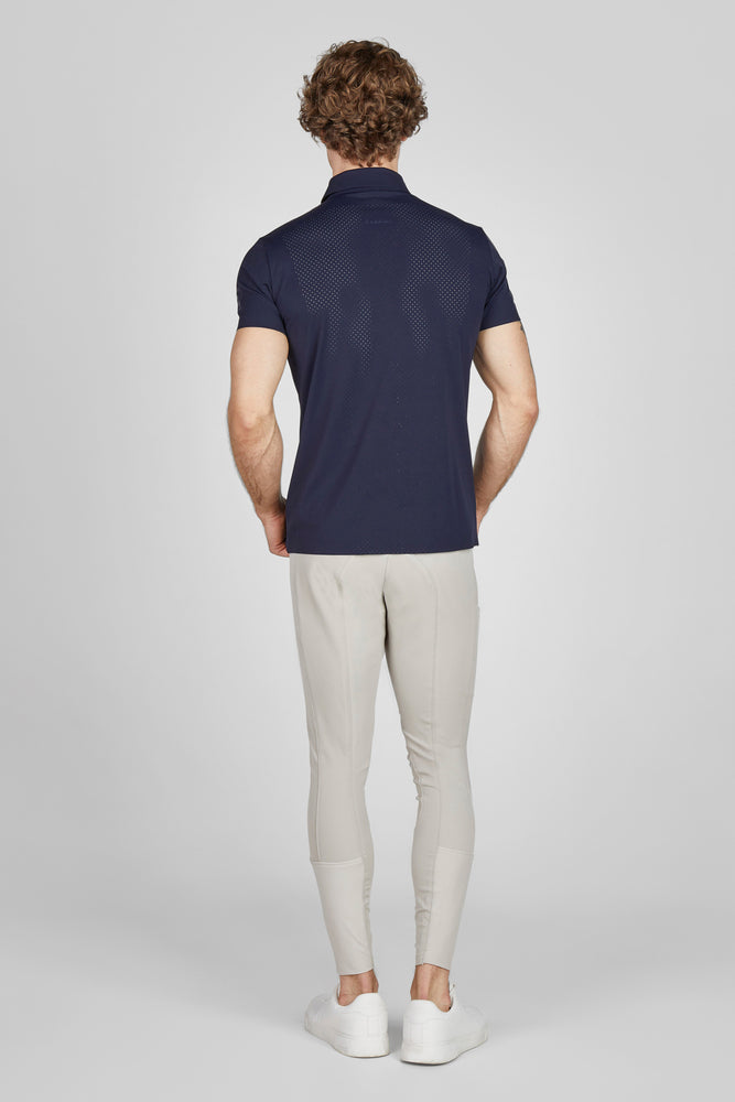 Pikeur Mens Function Lasercut Polo Training Shirt Navy