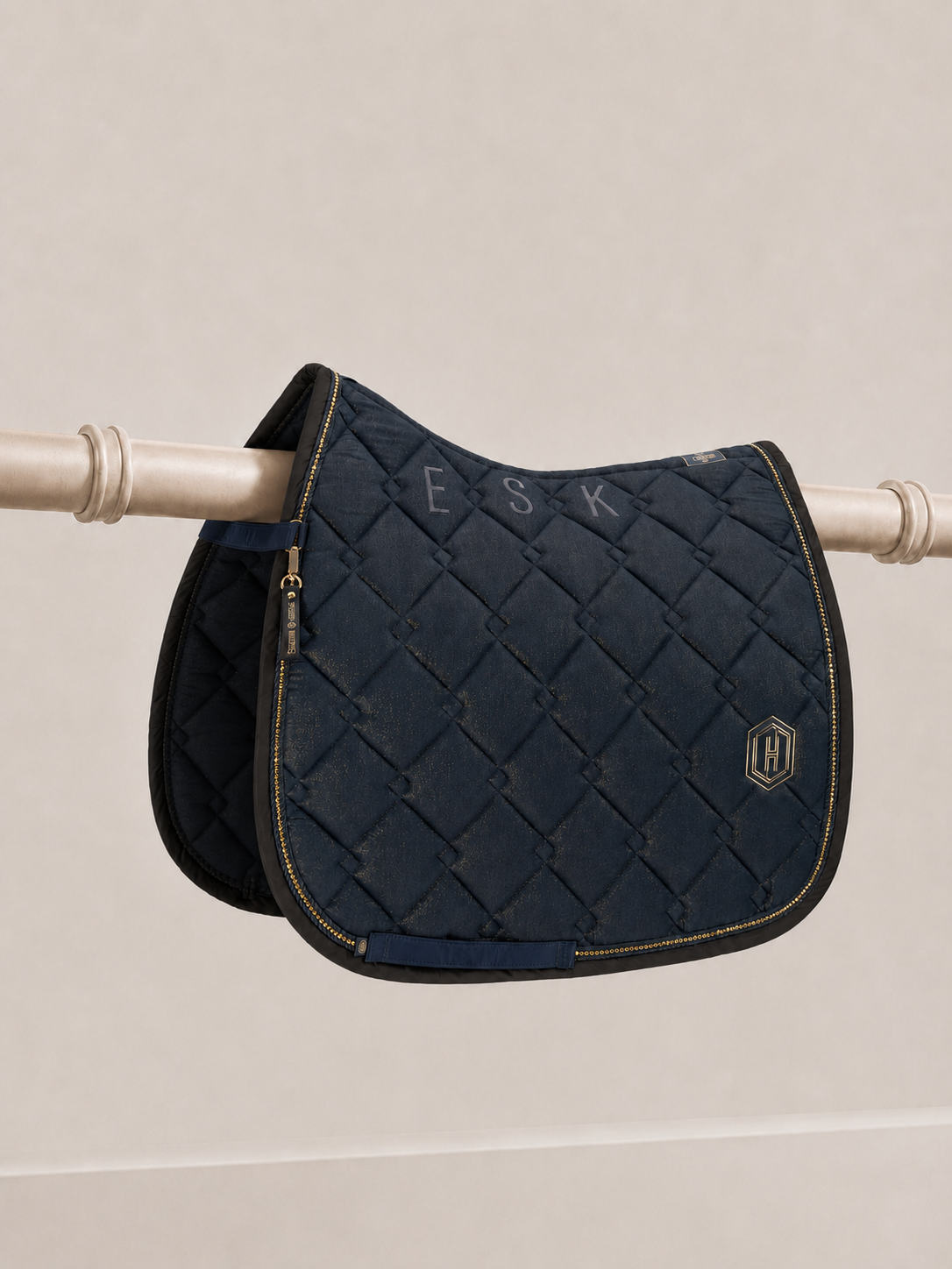 Eskadron Cotton Heritage Crystal Dressage Navy Saddle Pad
