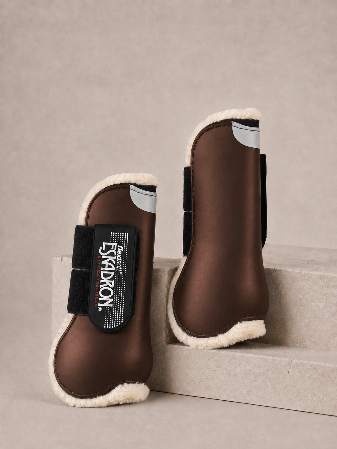 Eskadron Flexisoft Tendon Leg Protection Boots Fronts Faux Fur Brown