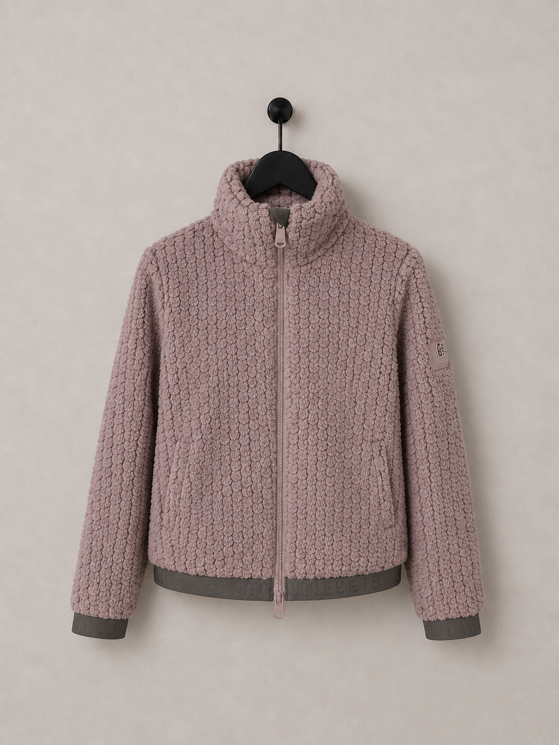Pikeur Velvet Knit Fleece Teddy Sweater Jacket Ash Mauve Gray