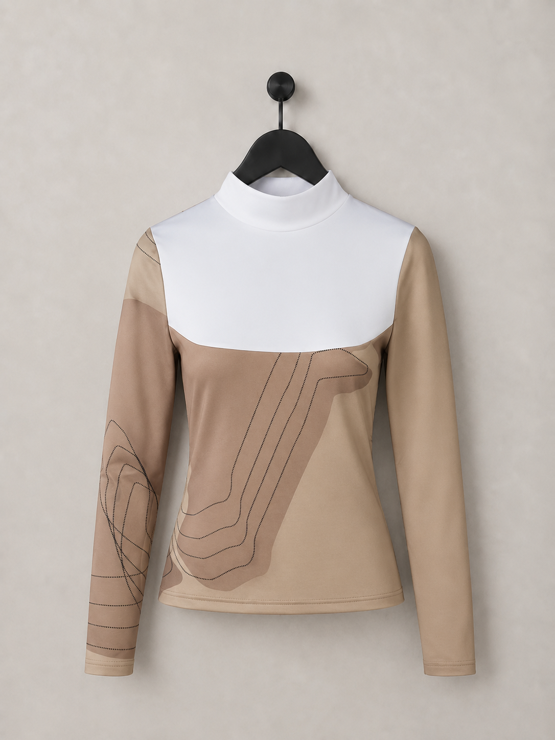 Pikeur Competition Training Shirt Mocha Cream and White