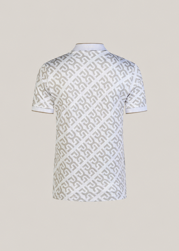 Pikeur Core Zip Polo Shirt Beige/White