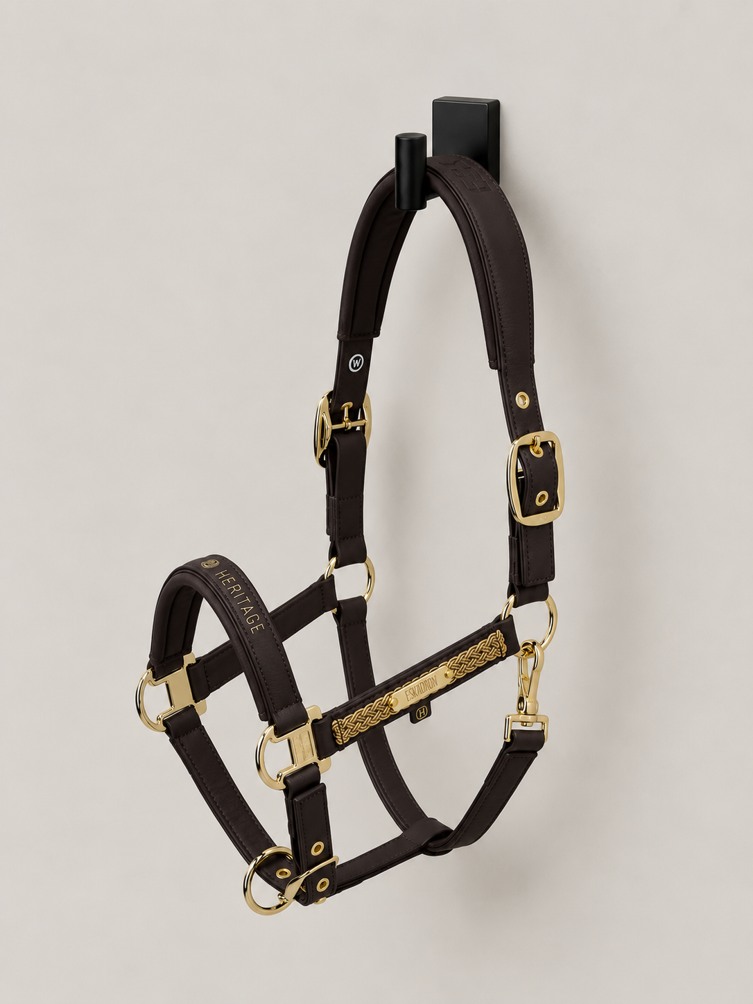 Eskadron Halter Faux Leather Double Pin Heritage Brown