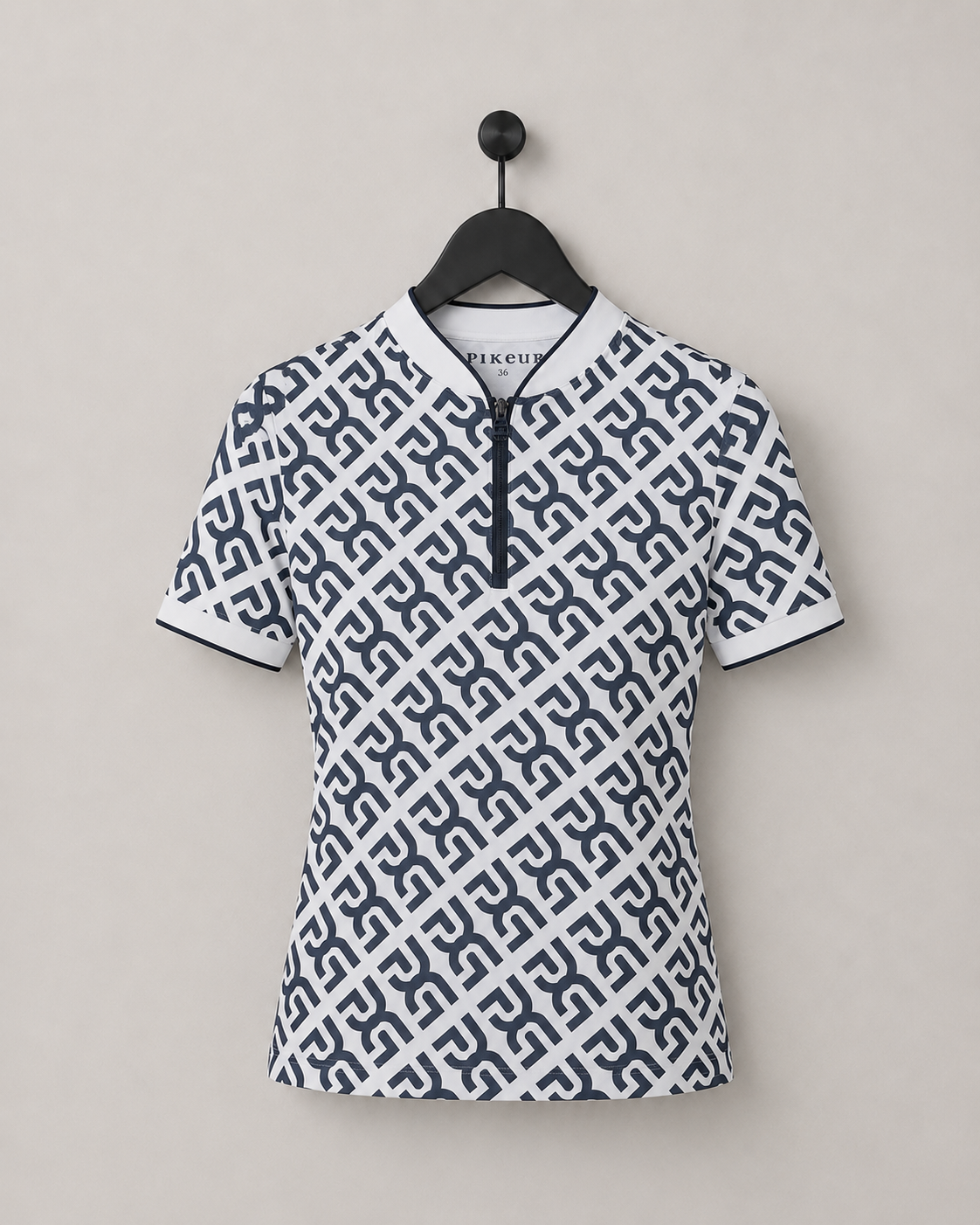 Pikeur Core Zip Polo Shirt Navy/White