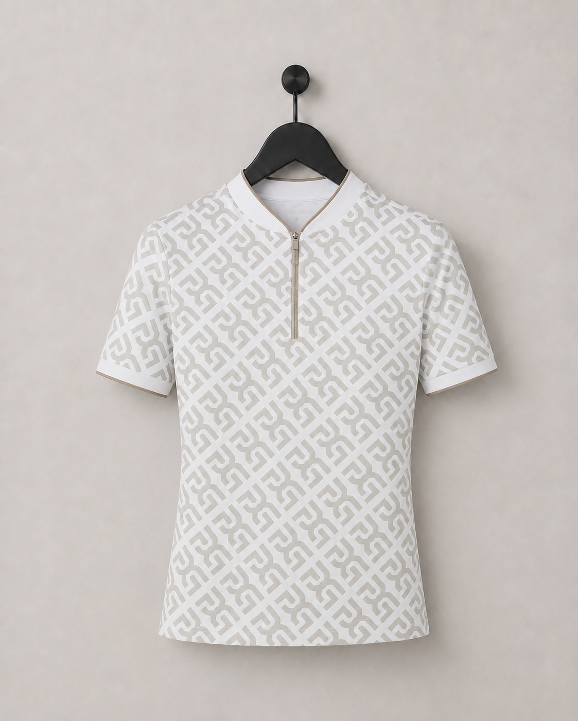 Pikeur Core Zip Polo Shirt Beige/White