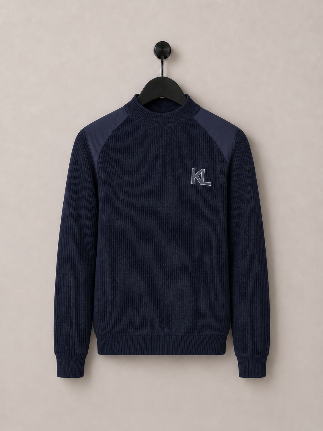Kingsland KLVas Mens Pullover Knit Cable Sweater Navy