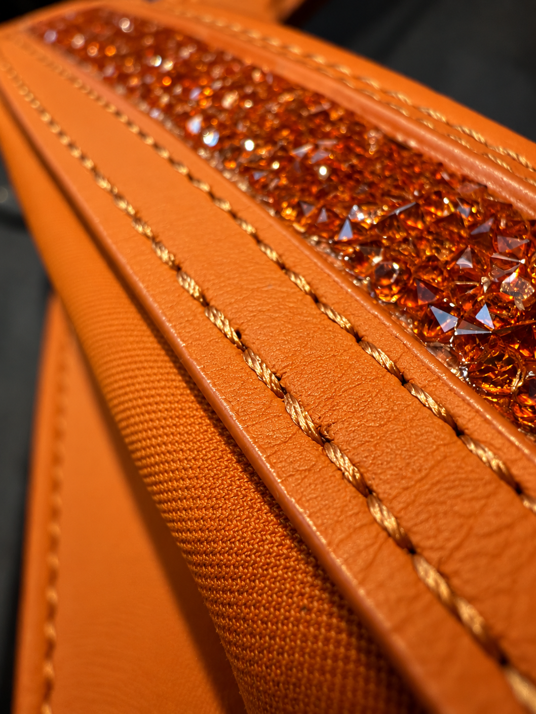 Eskadron Platinum Padded Faux Leather Jewel Halter Orange