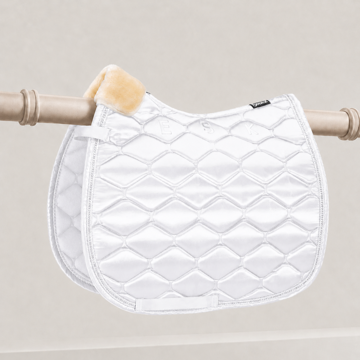 Eskadron Satin Crystal Dressage White Saddle Pad