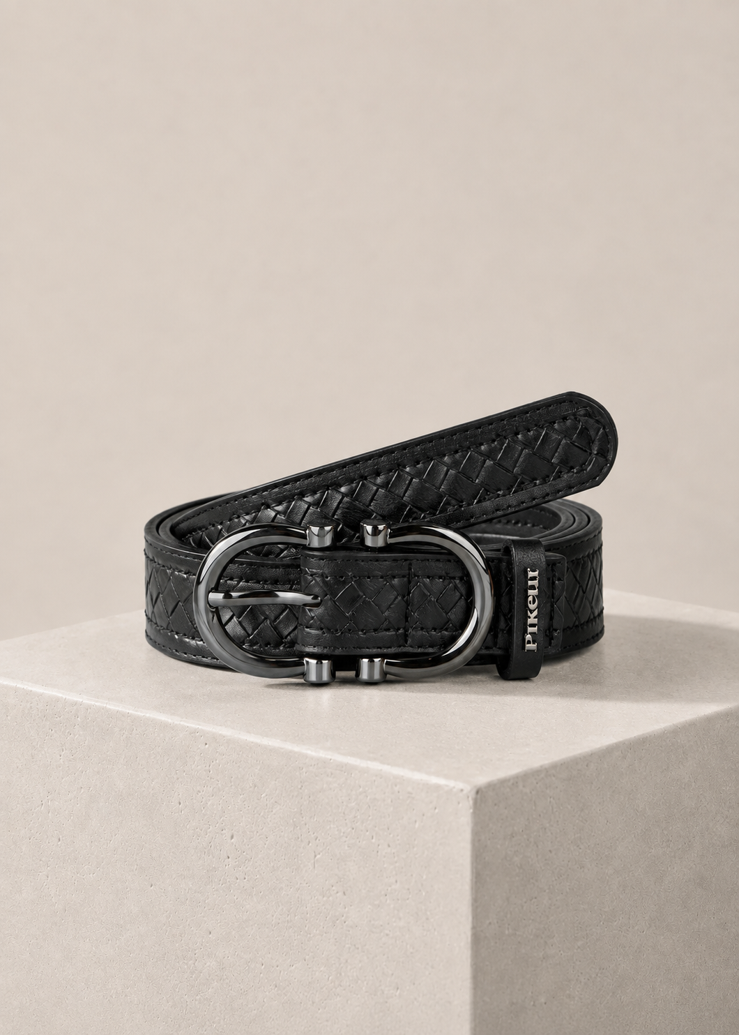 Pikeur Black Leather Embossed Belt