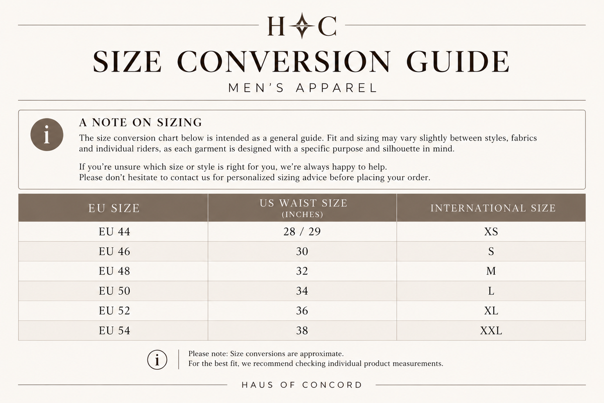 Product size chart