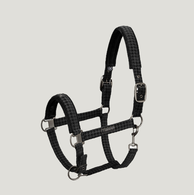 Eskadron Padded Halter Essence Velvet Houndstooth Black