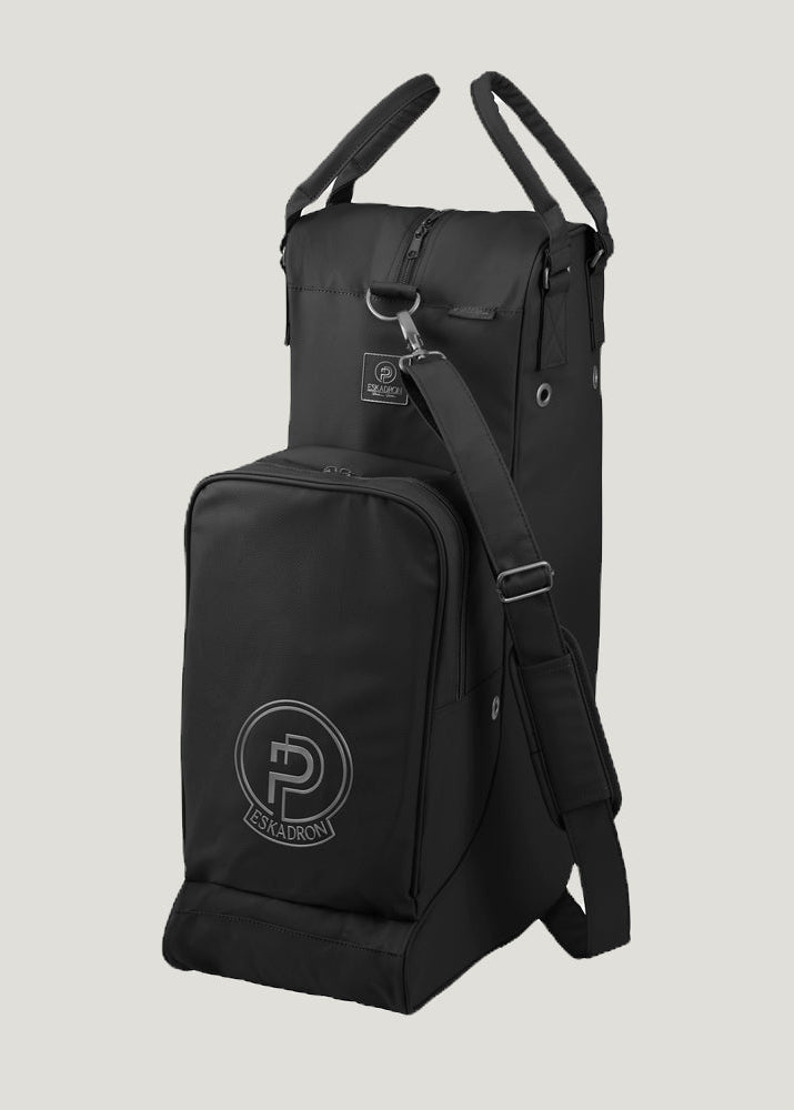 Eskadron Leather Boot & Helmet Bag Black