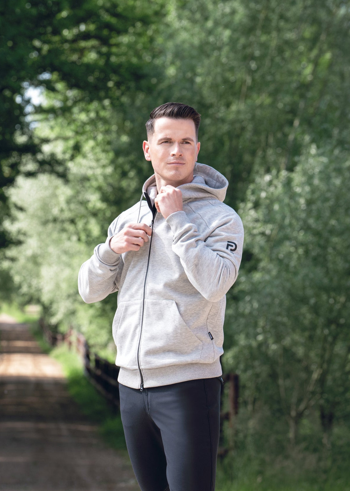 Pikeur Mens Hoodie Jacket Core Grey Melange