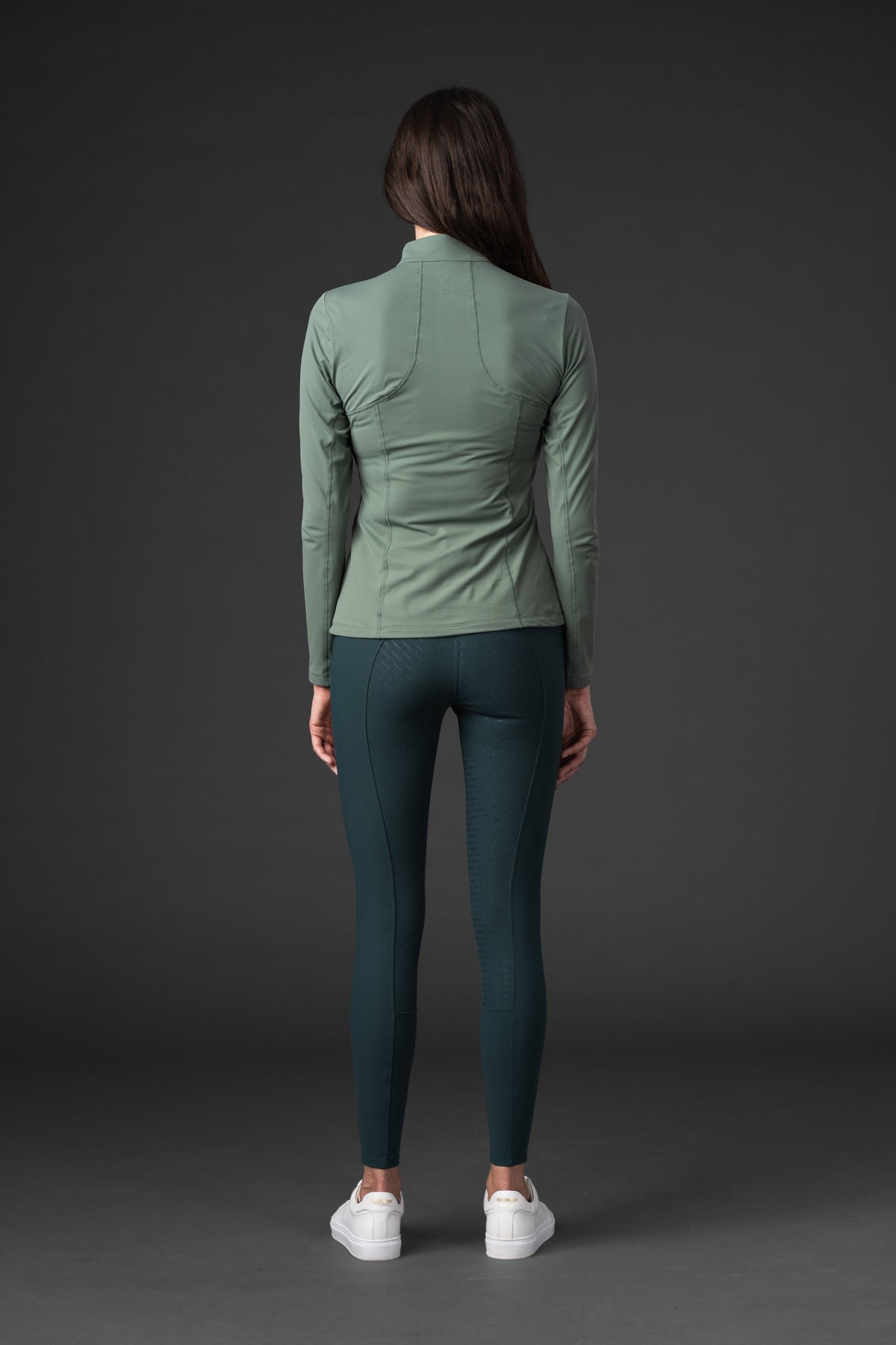 Catago Bree Half-Zip Long Sleeve Riding Shirt Green