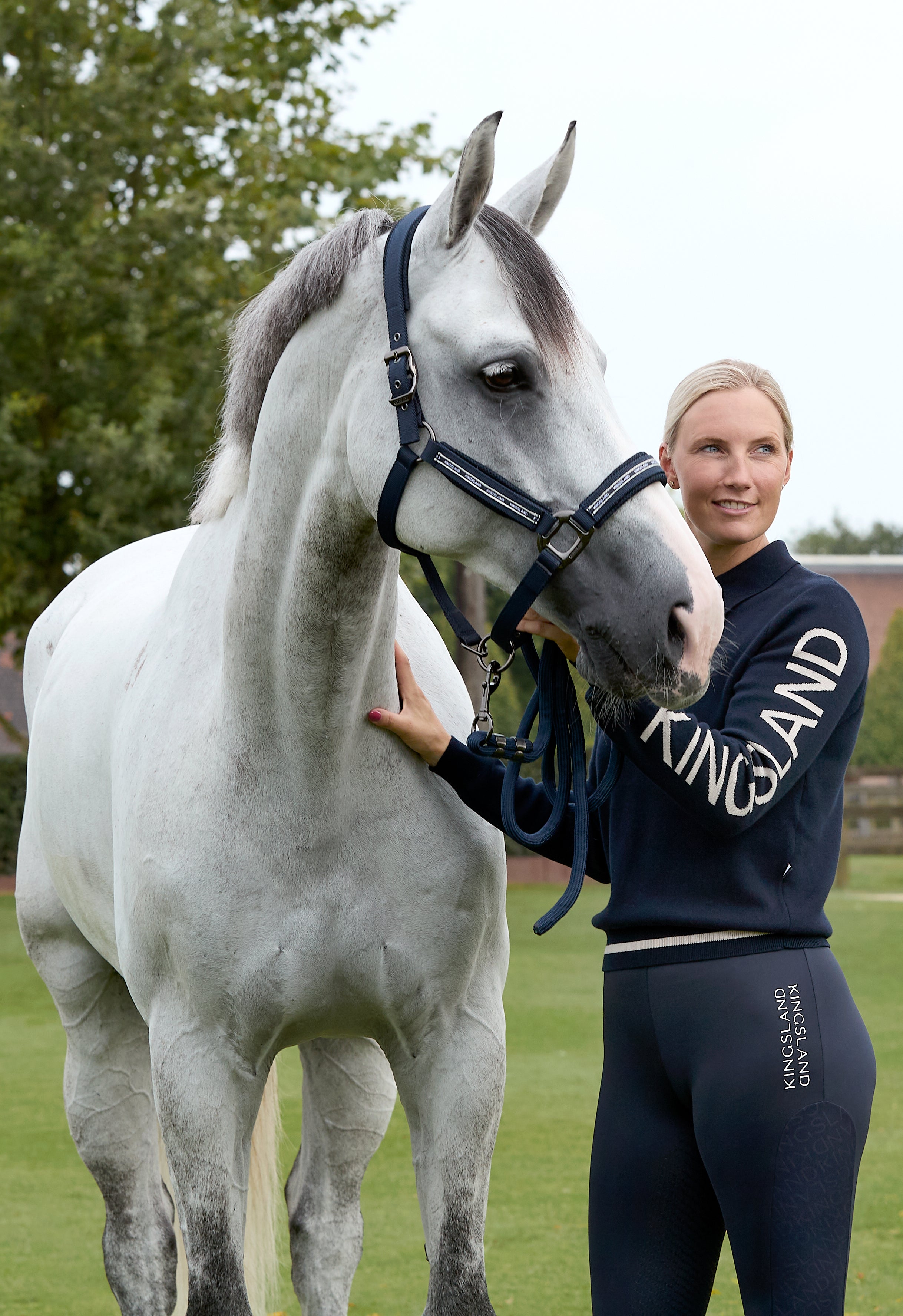 Kingsland Nalin Ladies Knitted Polo Longsleeve Shirt Navy
