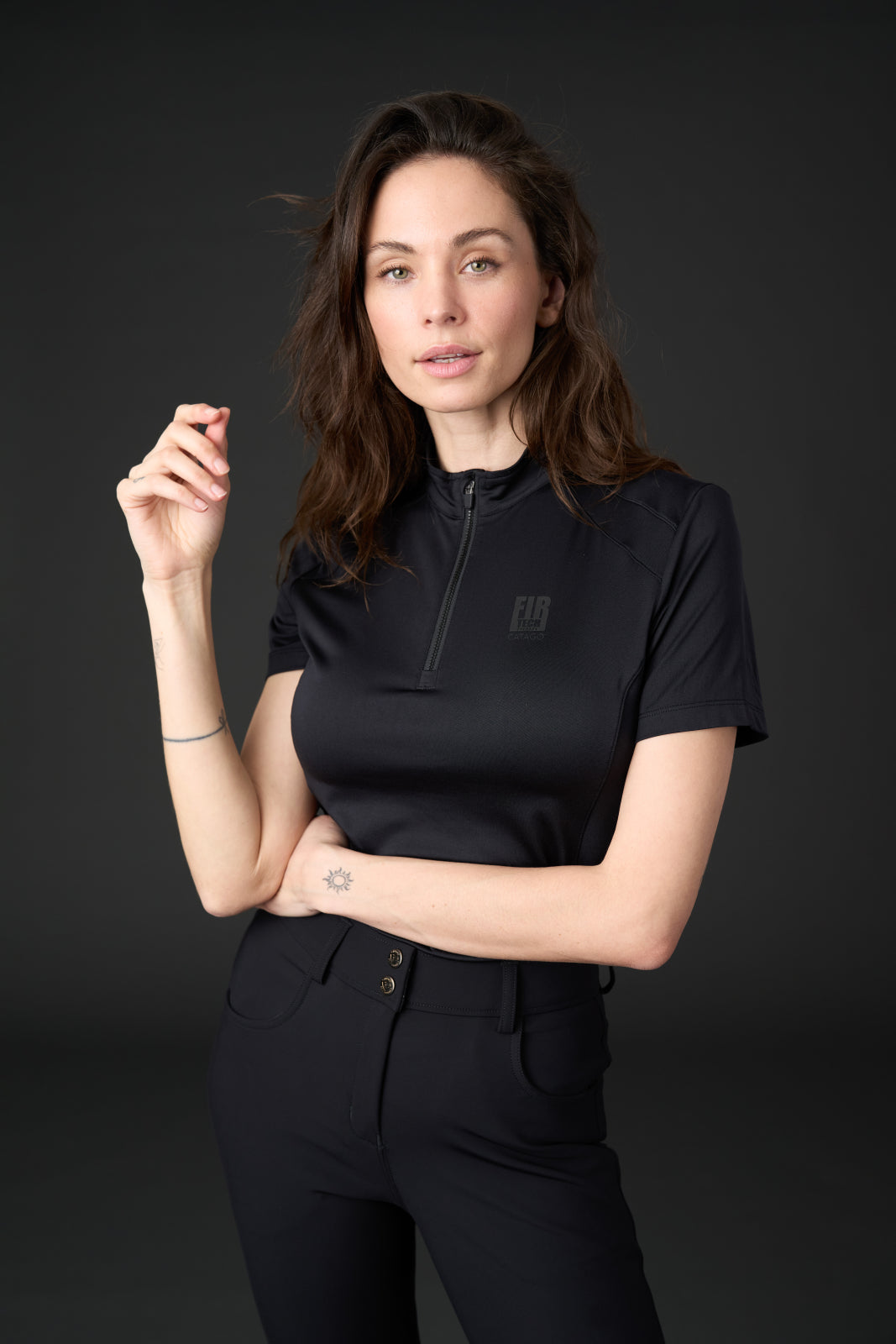 Catago FIR-Tech Short-Sleeve Riding Shirt Black
