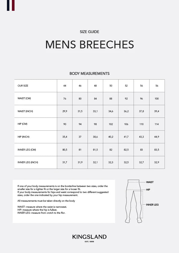 Kingsland KLKenton Mens Knee Grip Riding Breeches Beige