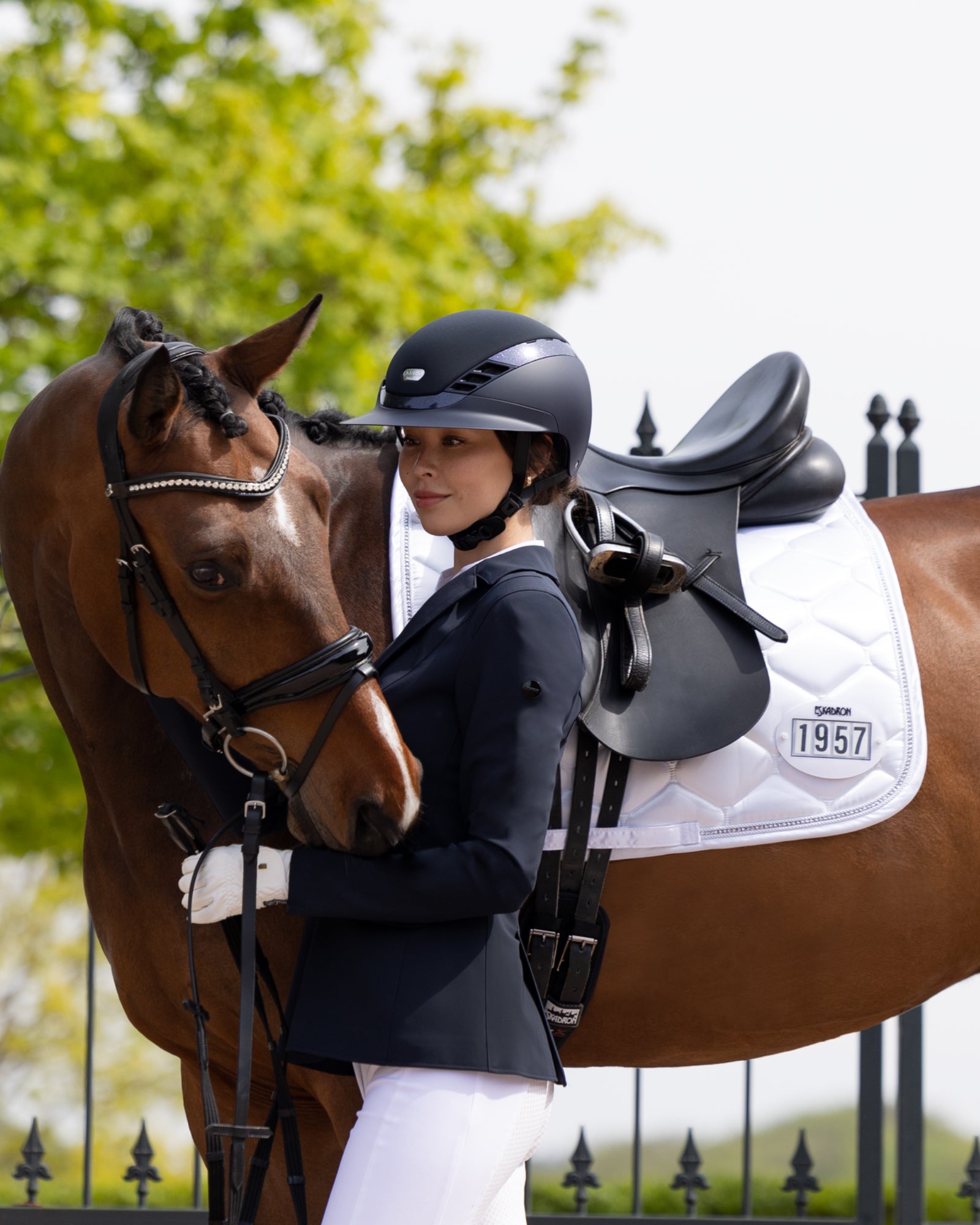 Eskadron Satin Crystal Dressage White Saddle Pad