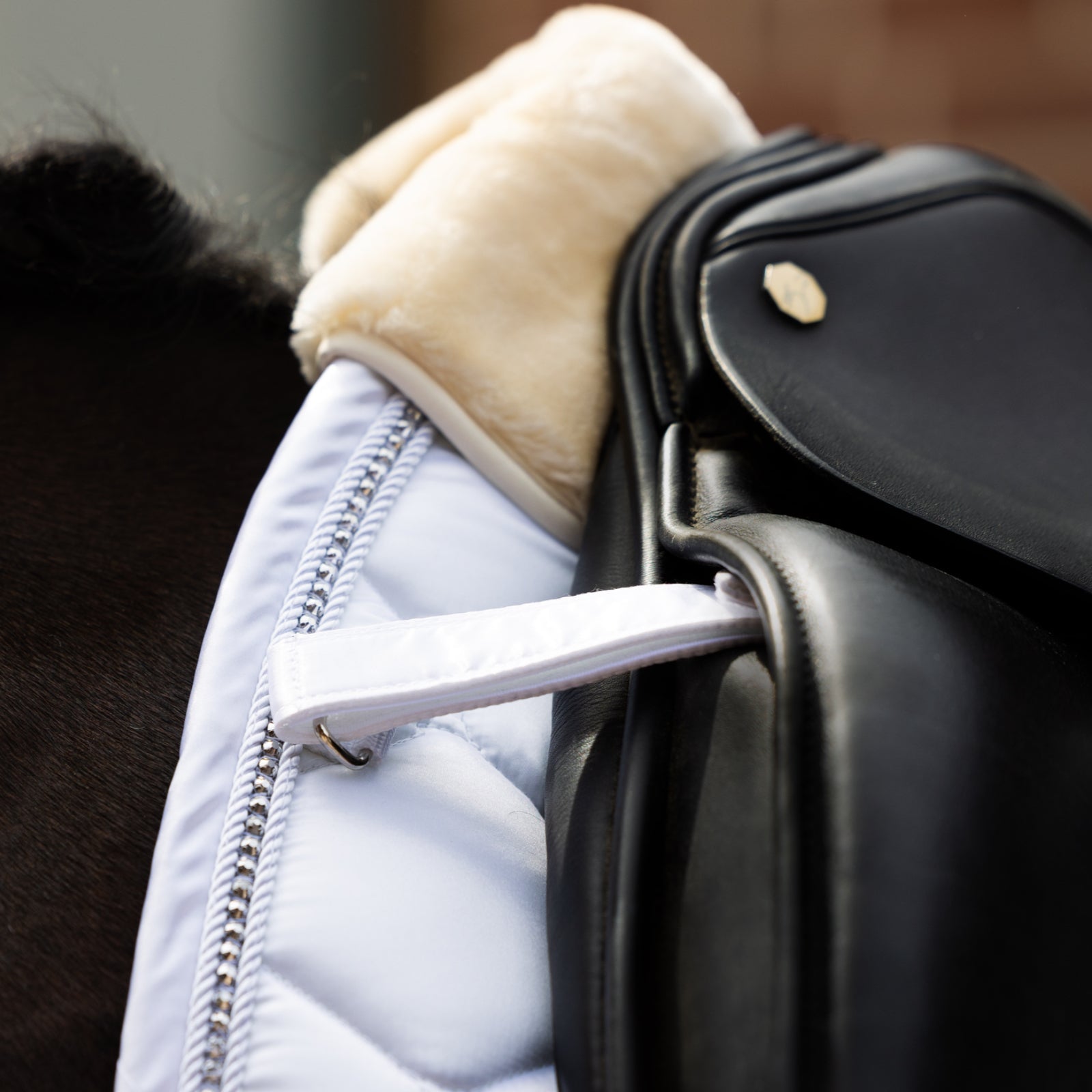 Eskadron Satin Crystal Dressage White Saddle Pad