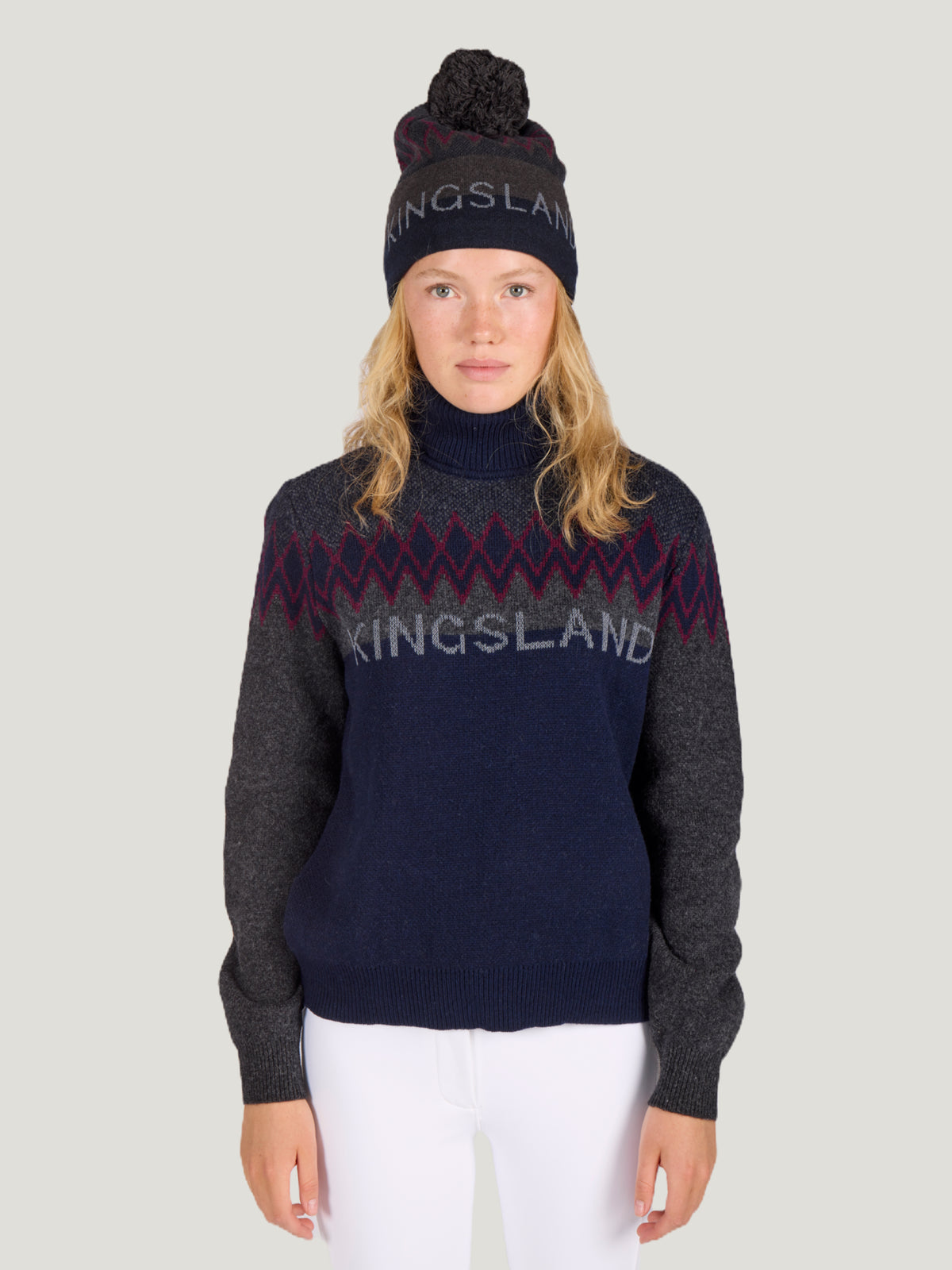 Kingsland KLMontez Ladies Rollneck Turtleneck Knit Sweater Navy