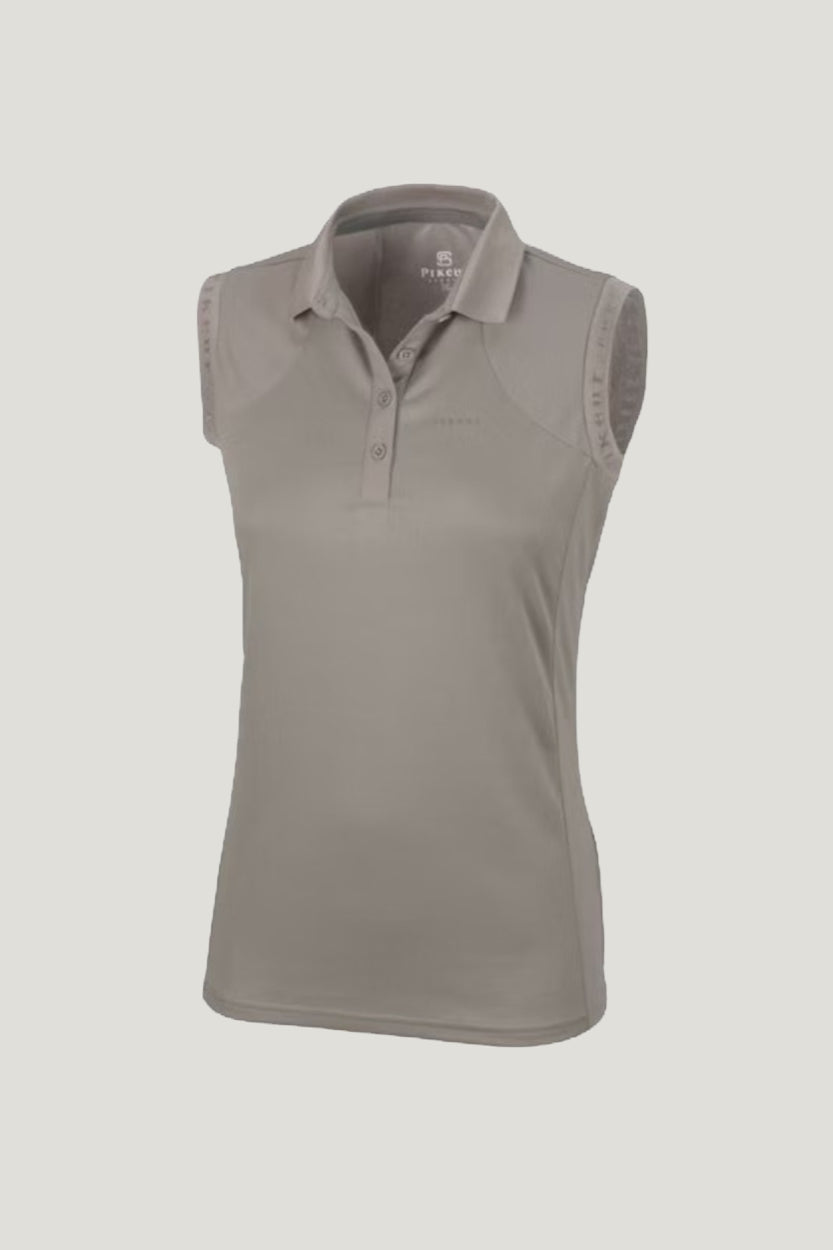 Pikeur Polo Riding Shirt Sleeveless Beige/Tan