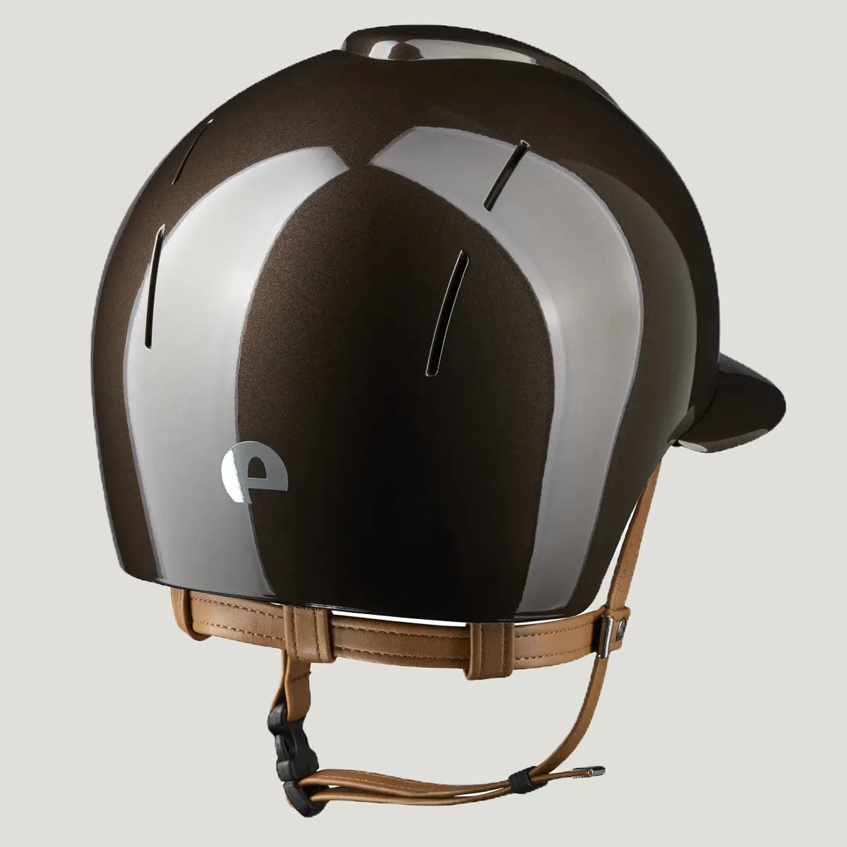 KEP Smart Nova Brown Metal Polish Beige Strap Wide Visor helmet