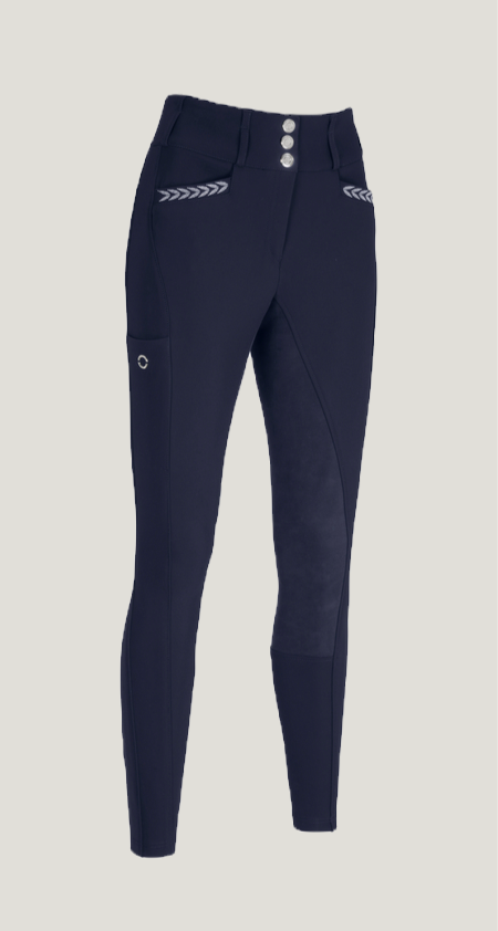 Pikeur Candela Flex Faux Leather Breeches High Waist Navy