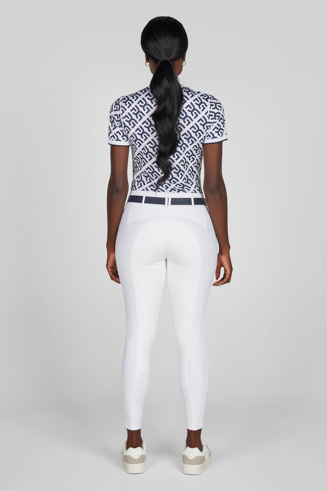 Pikeur Core Zip Polo Shirt Navy/White