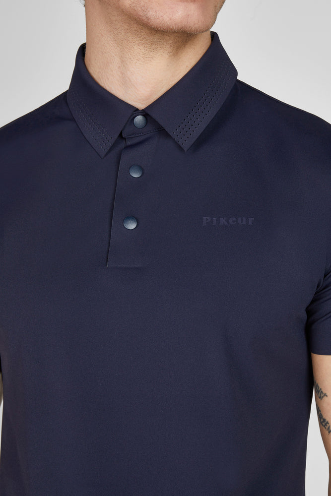 Pikeur Mens Function Lasercut Polo Training Shirt Navy